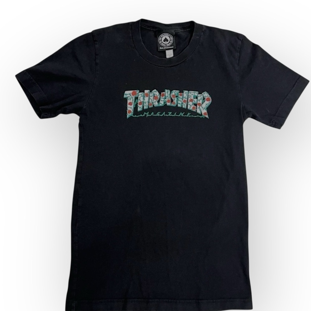 Thrasher Authentic Vintage graphic Tshirt, black, sz XS